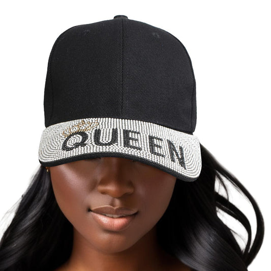 Hat Black Queen Bling Baseball Cap for Women