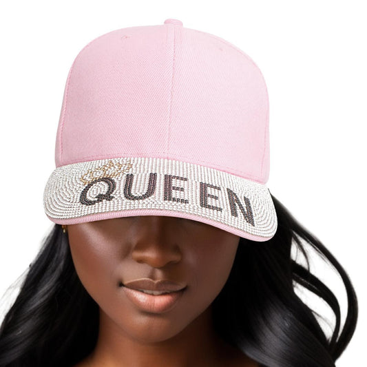 Hat Pink Queen Bling Baseball Cap for Women