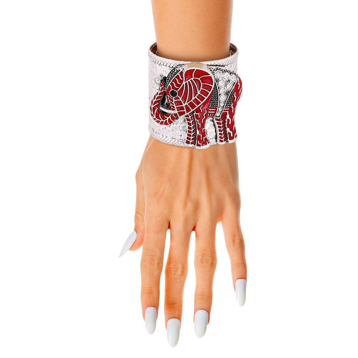 DST Red Elephant Rhinestone Cuff