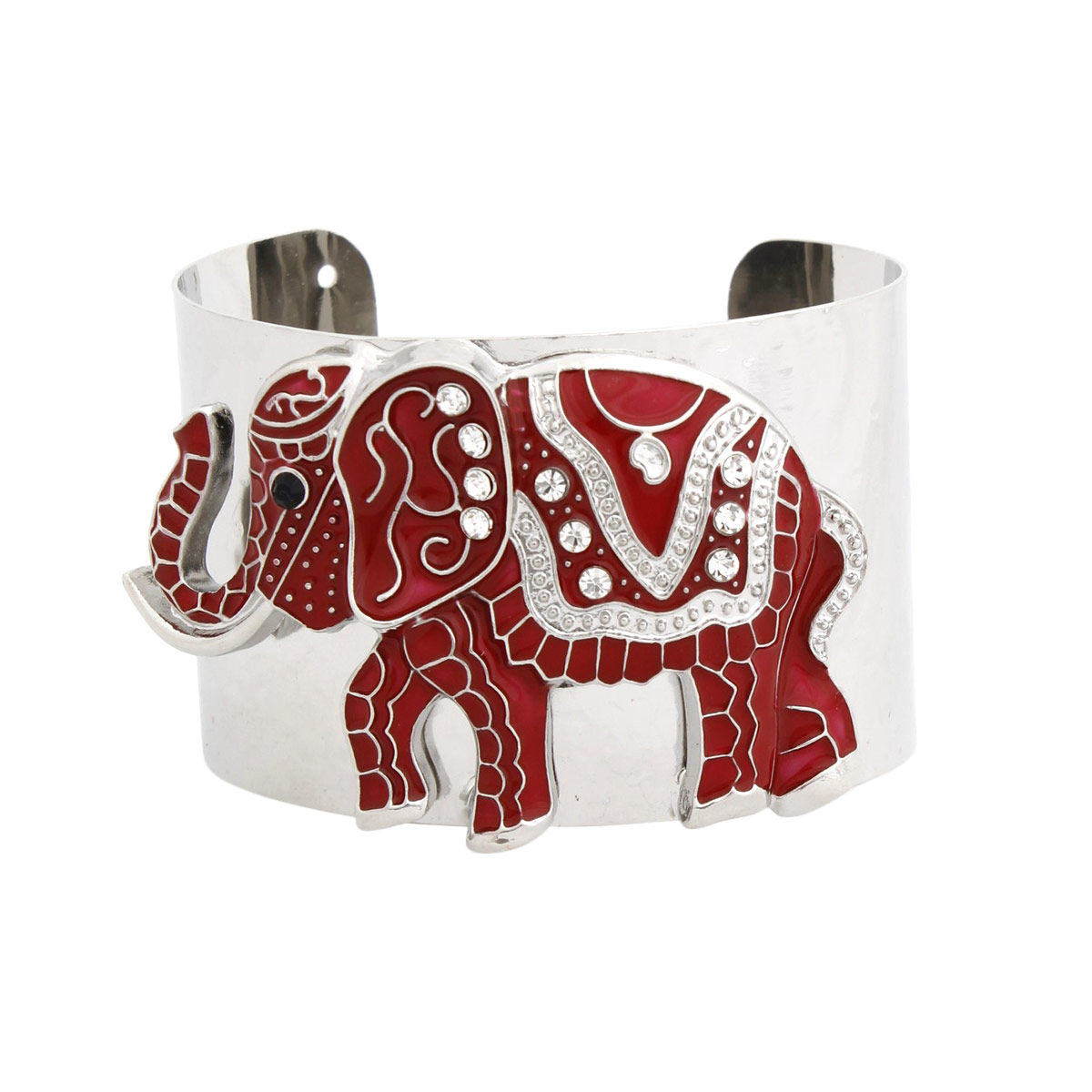 Bracelet DST Red Elephant Tribal Cuff for Women