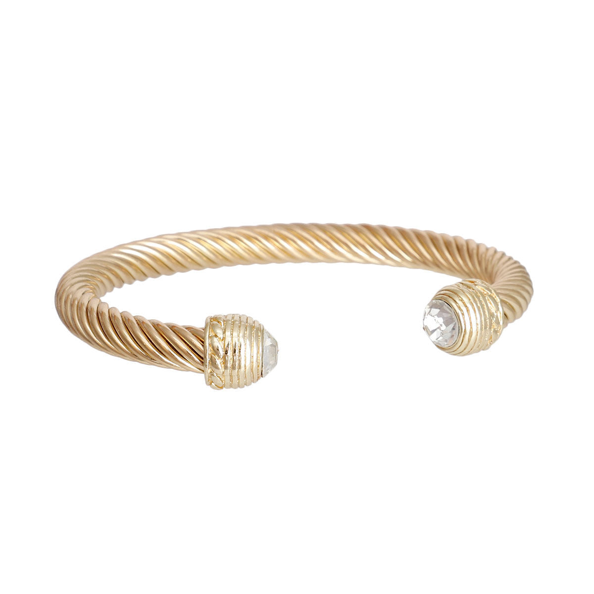 Thick Gold Cable Stone Bangle