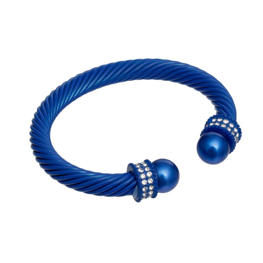 ZPB Sorority Royal Blue Thick Cable Classic Bangle