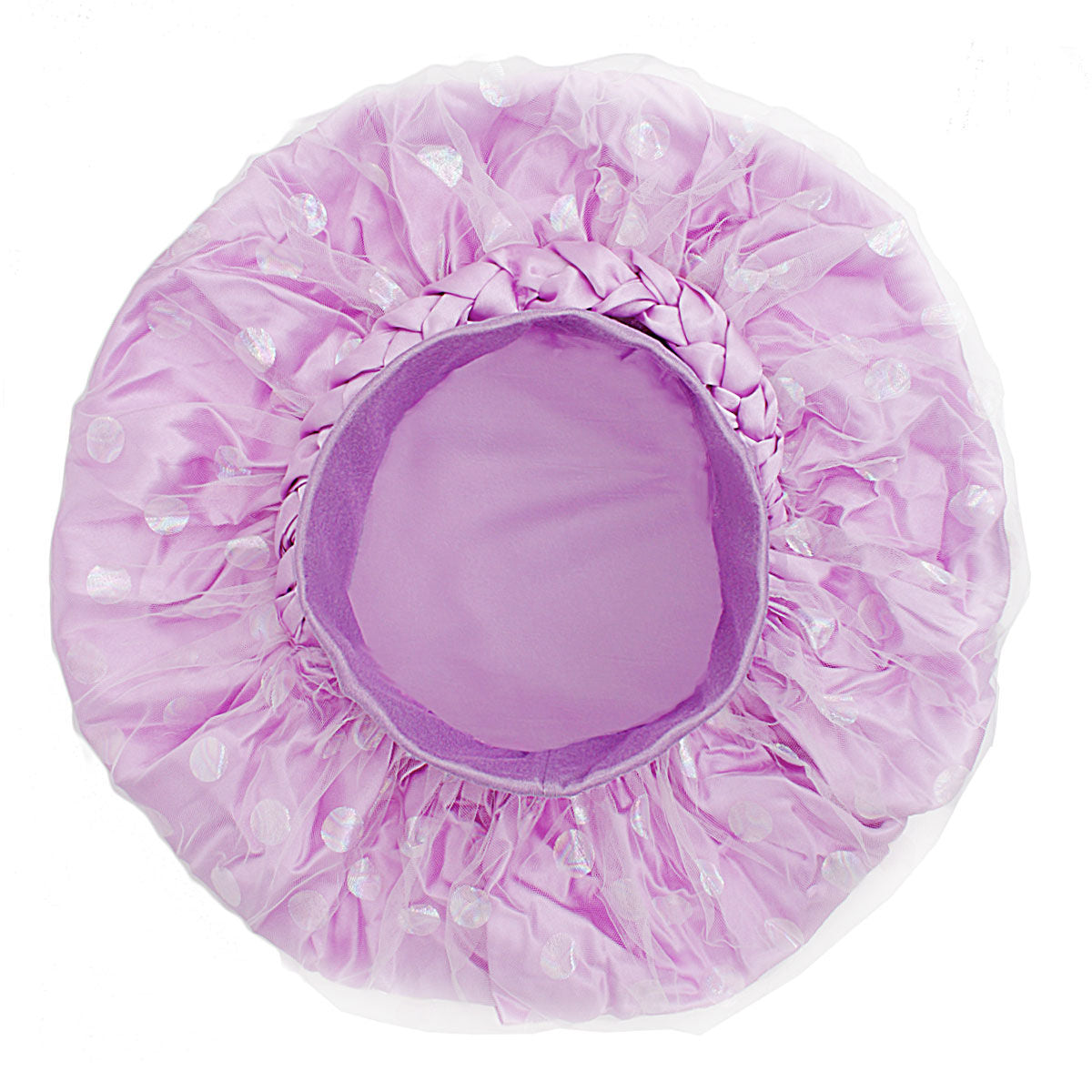 Bonnet Purple Satin Wide Edge Double Layer Women