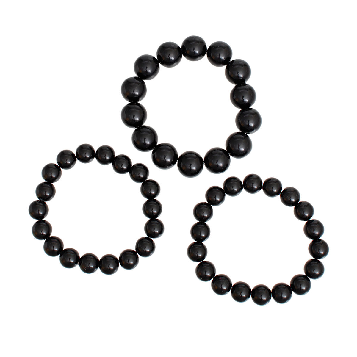 Bracelet Black Beaded 3 Pcs Set for Women