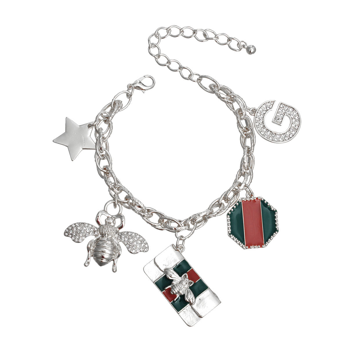 Red & Green Radiance: Charm Bracelet