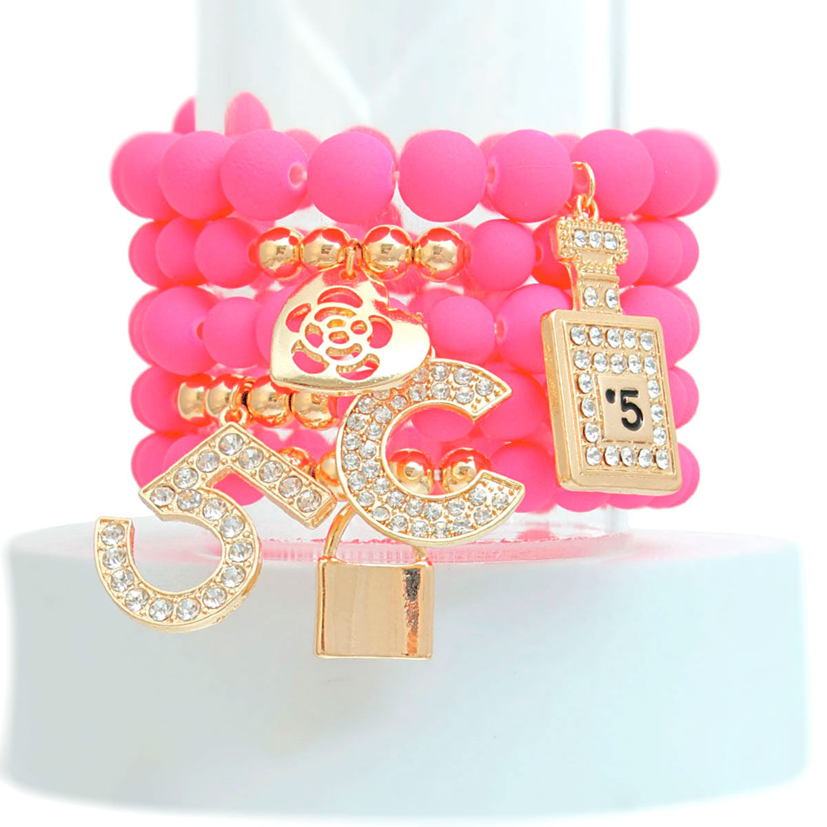 Matte Fuchsia No. 5 Boutique Charm Bracelets