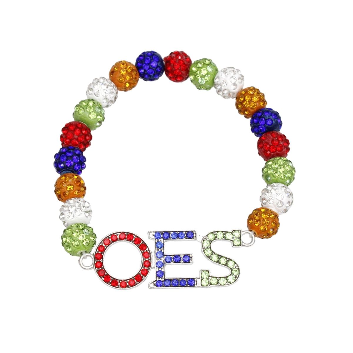 OES Sorority Multicolor Clay Ball Bead Bracelet