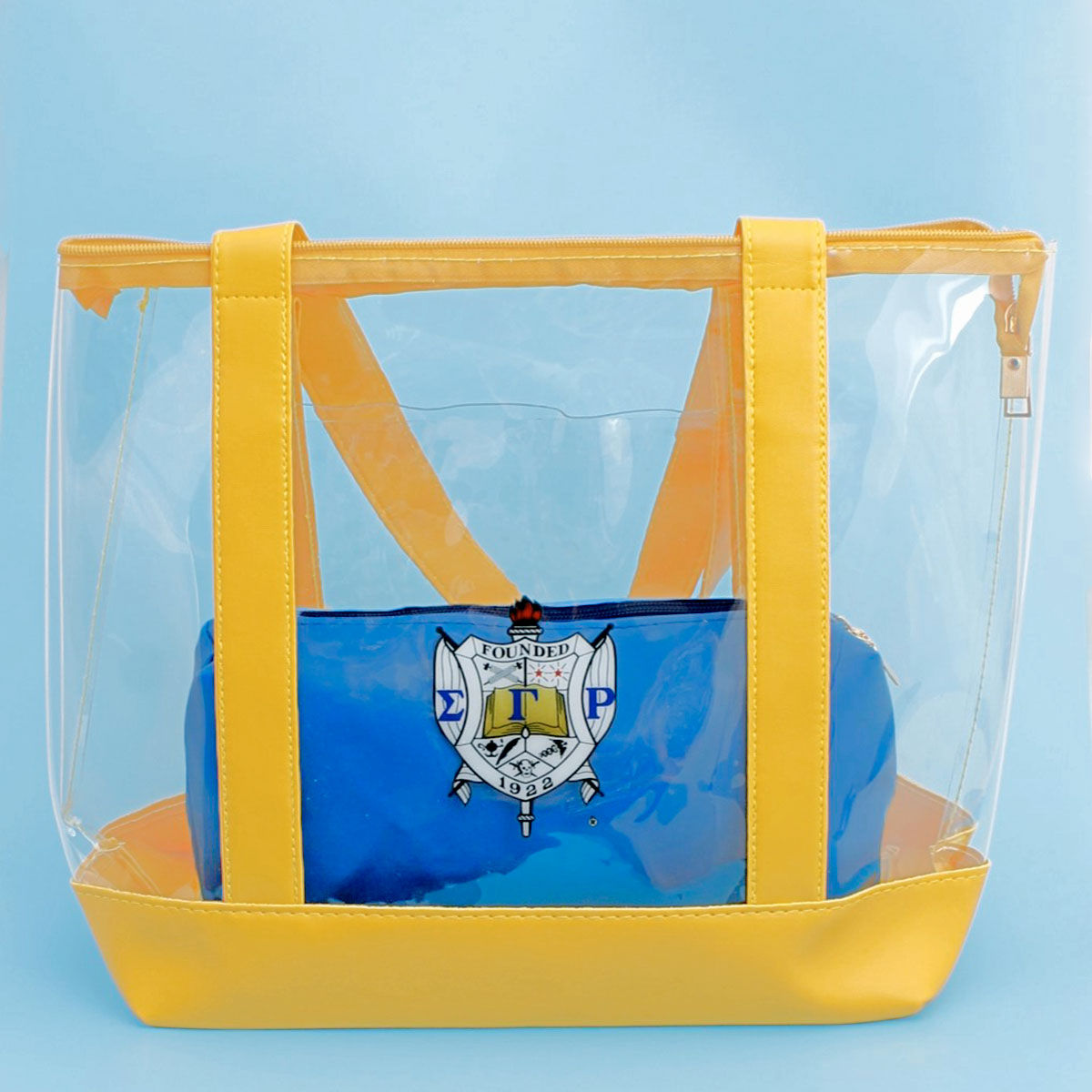 Tote Yellow Clear Sigma Sorority Bag for Women