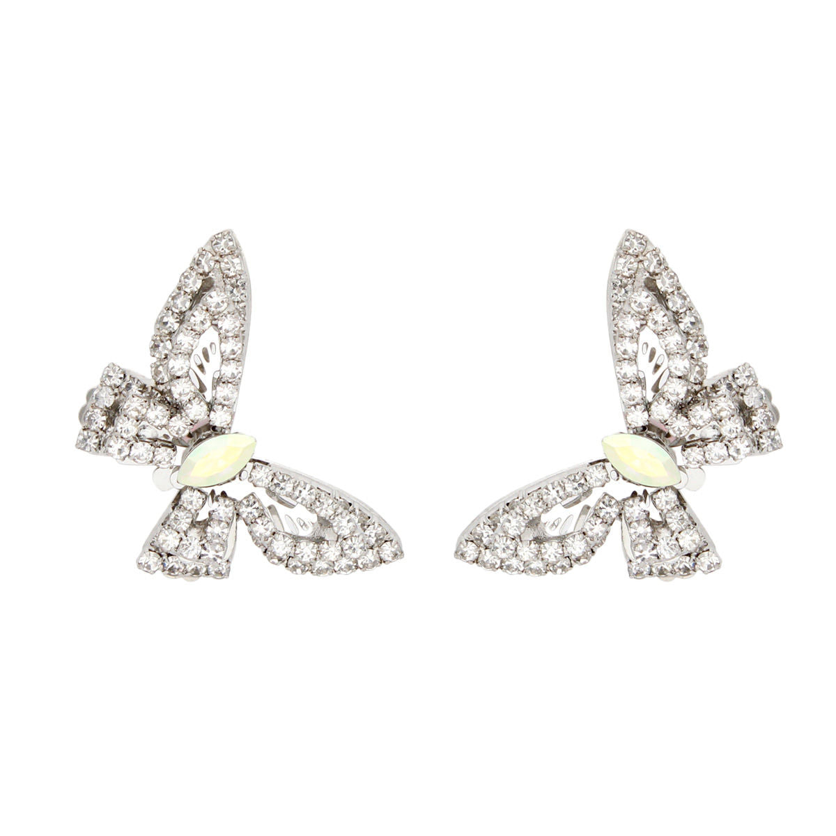 Studs Small Silver 3D Butterfly Earrings for Women