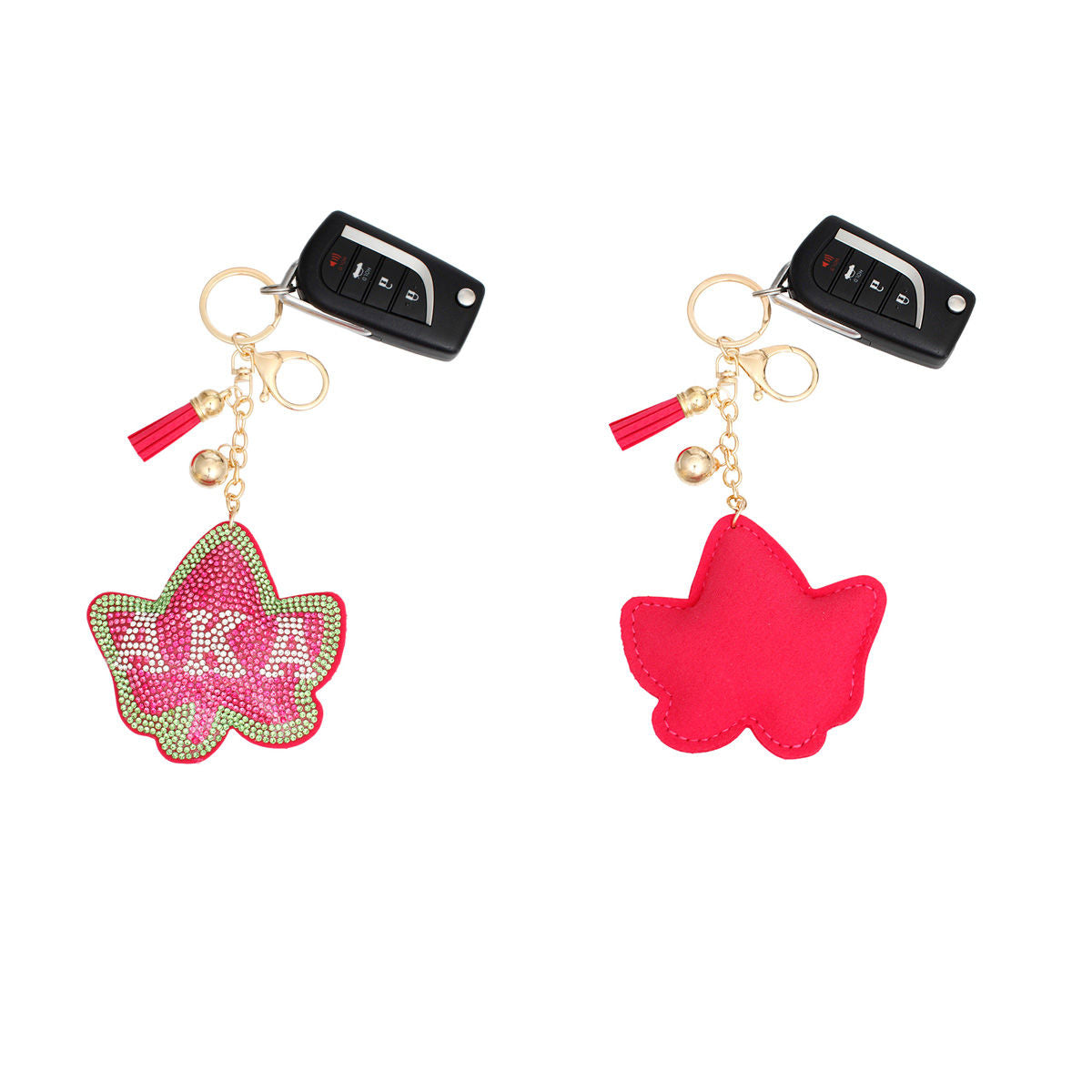 AKA Sorority Fuchsia Ivy Padded Keychain