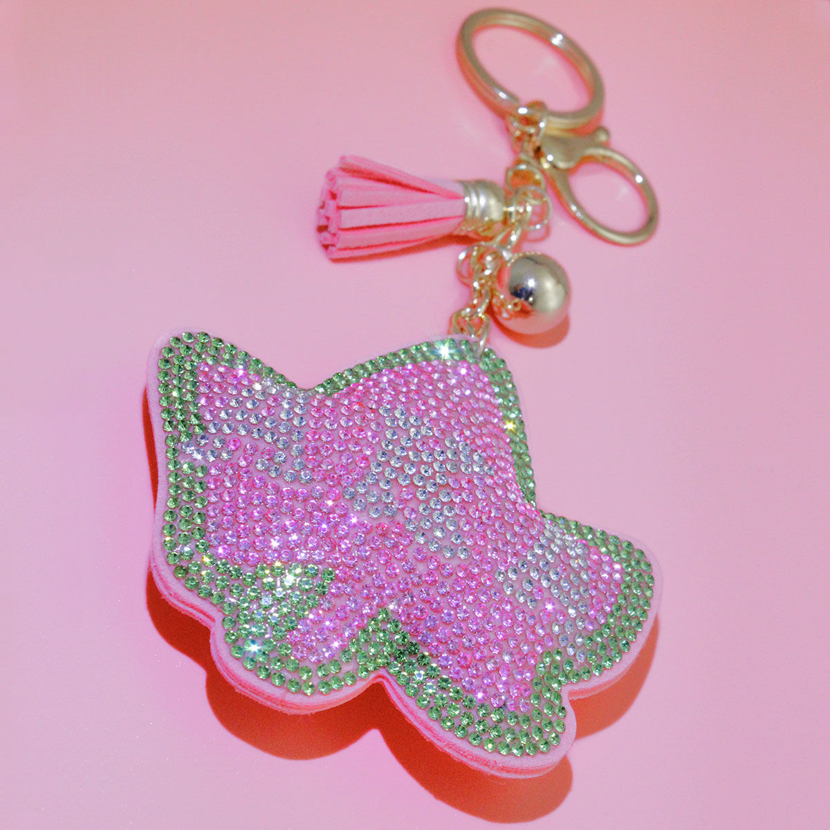 AKA Sorority Pink Ivy Padded Keychain