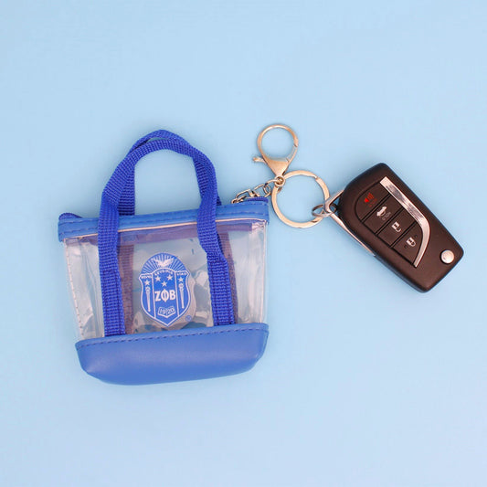 ZPB Sorority Mini Tote Zipper Pouch Keychain Clip