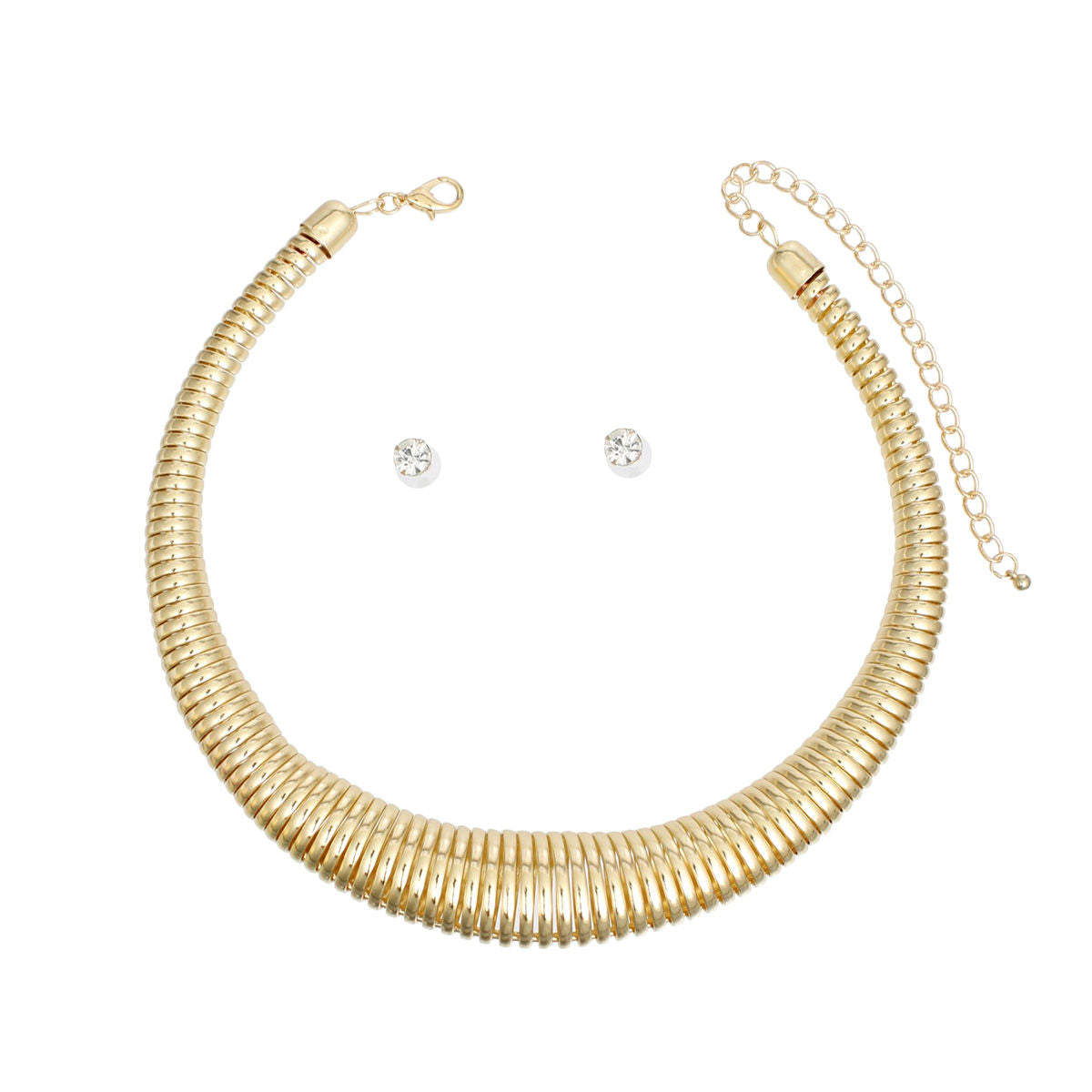 Choker Gold Spring Coil Necklace for Women