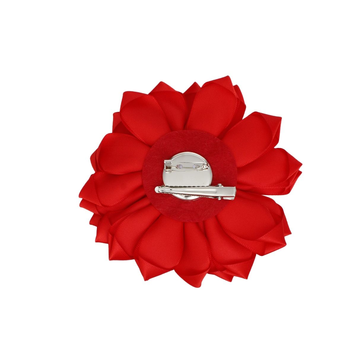 Brooch Red Flower Pearl Clip and Pin for Women