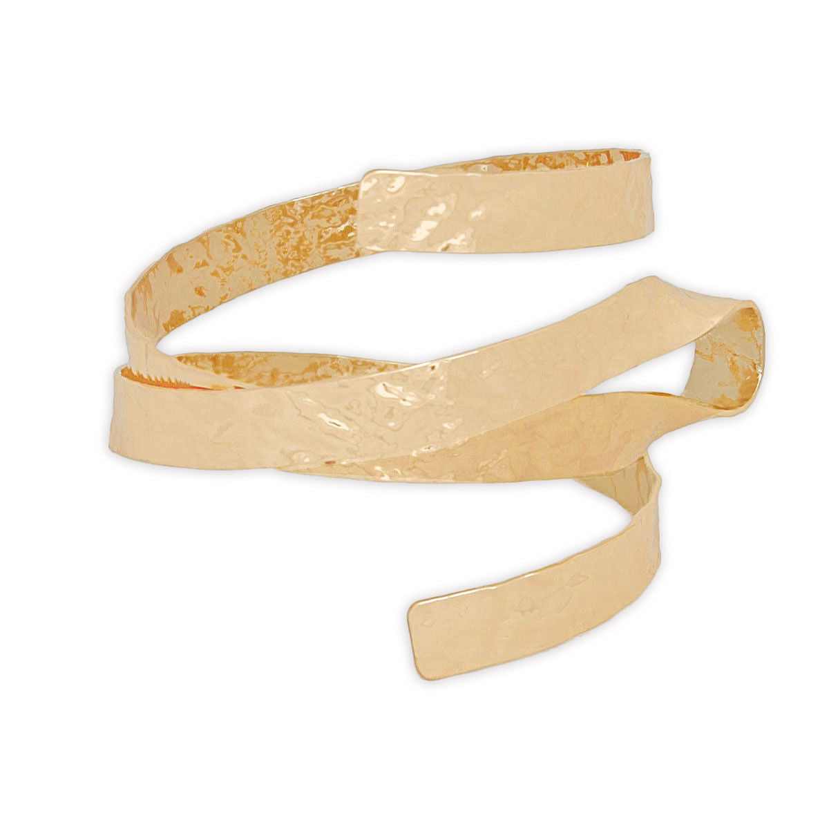 Cuff Gold Folded Metal Wrap Bracelet Women