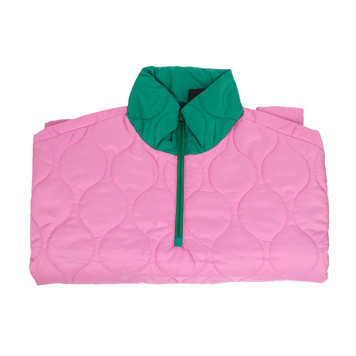 AKA Sorority Quilted Puffer Pink and Green Poncho