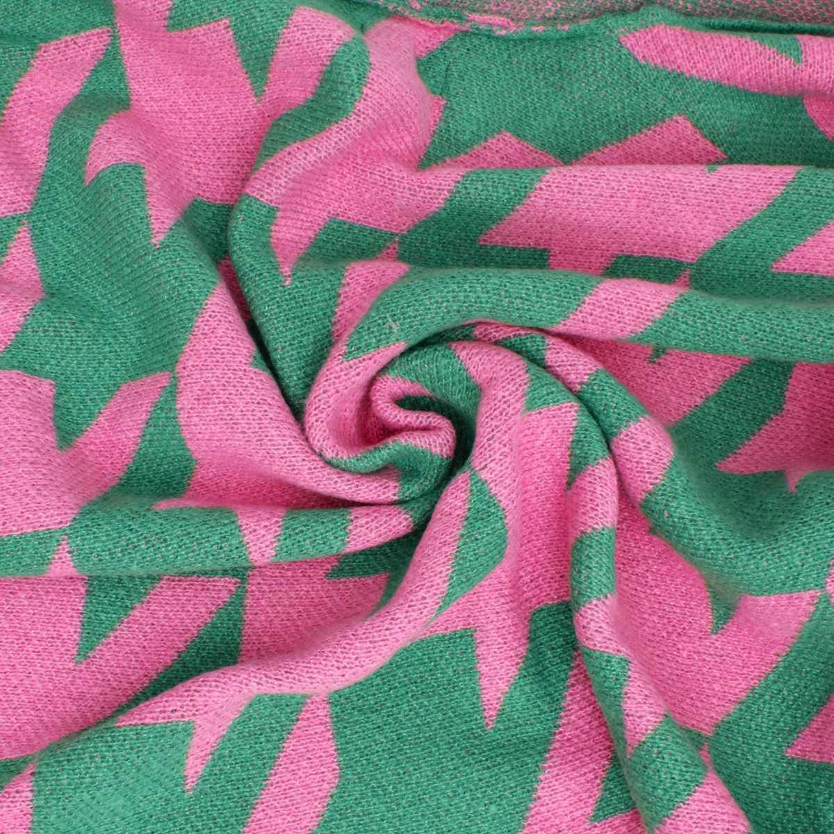 AKA Sorority Houndstooth Knit Pink Green Cardigan