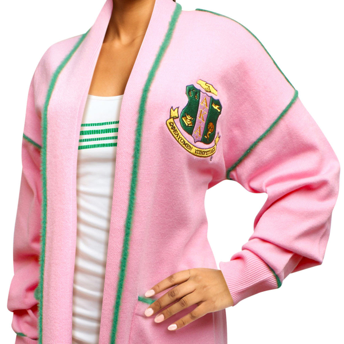 AKA Sorority 2XL Long Duster Cardigan Plus Size