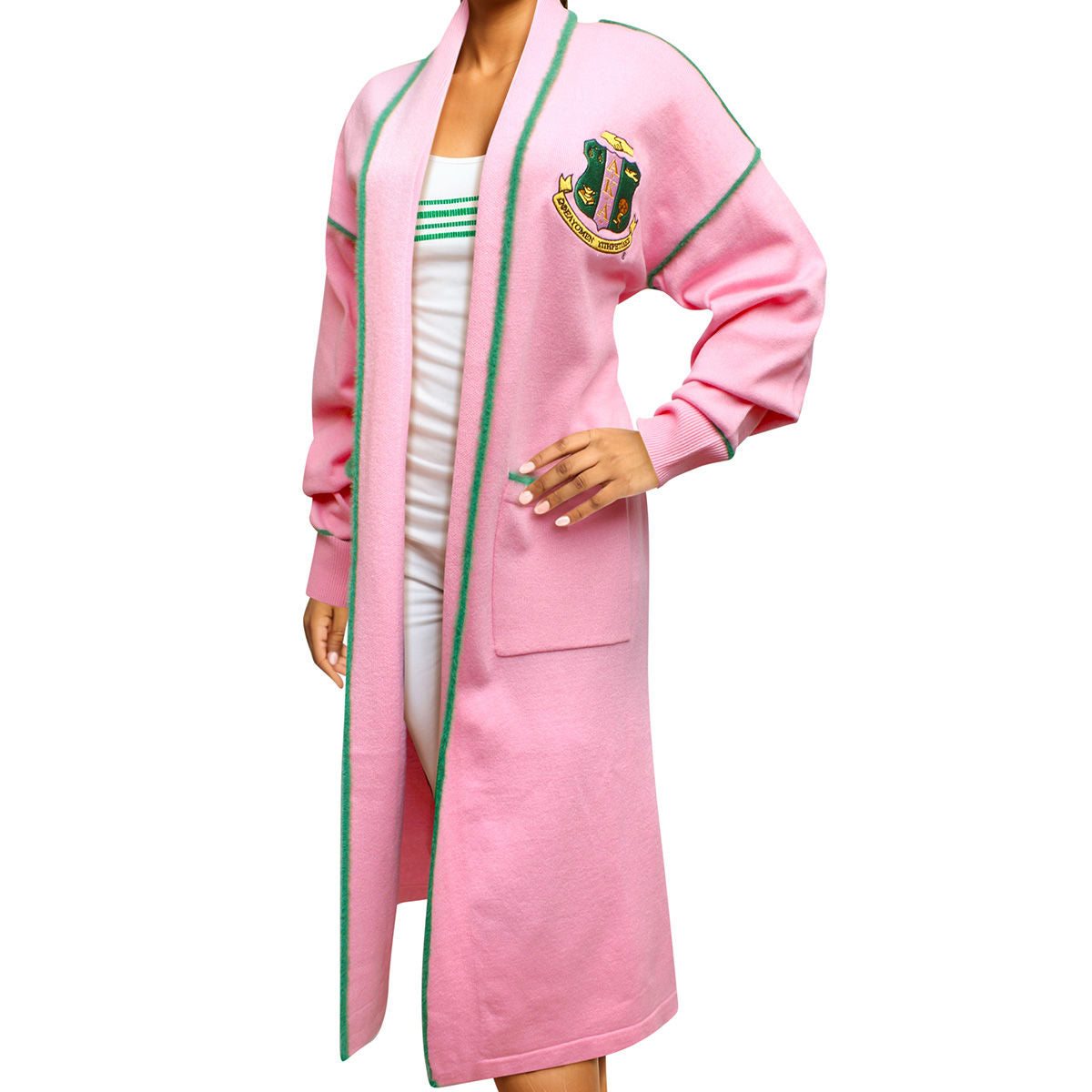 AKA Sorority 2XL Long Duster Cardigan Plus Size