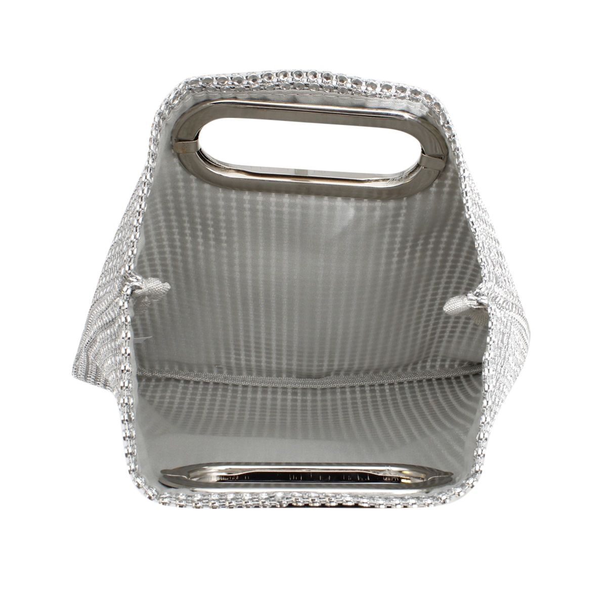 Handbag Silver Rhinestone Mesh Square Clutch Women