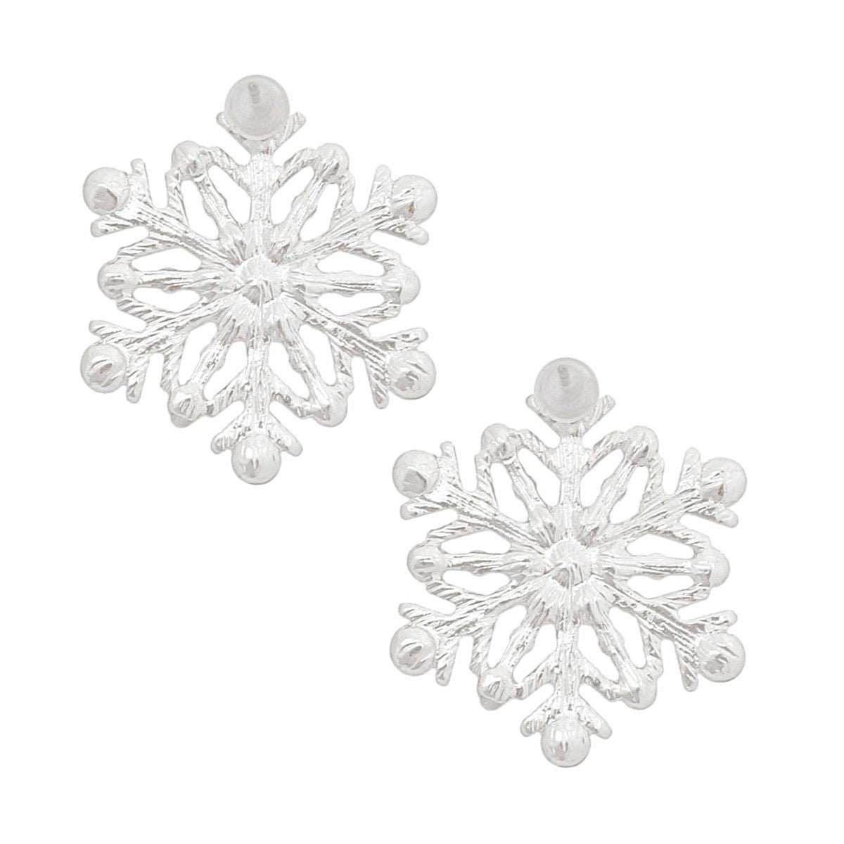 Stud Stellar Snowflake Silver Earrings for Women