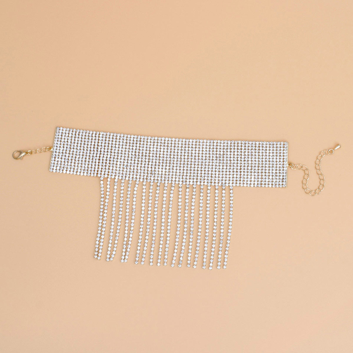 Anklet Gold Rhinestone 16 Line Fringe for Women