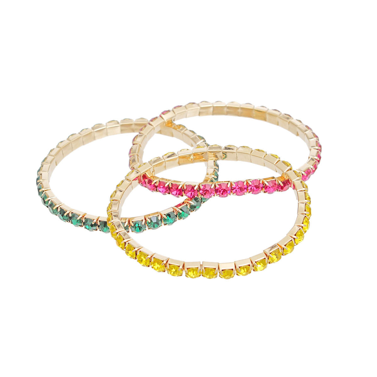 Bracelets Multicolor 5mm Rhinestone 3 Strand Women