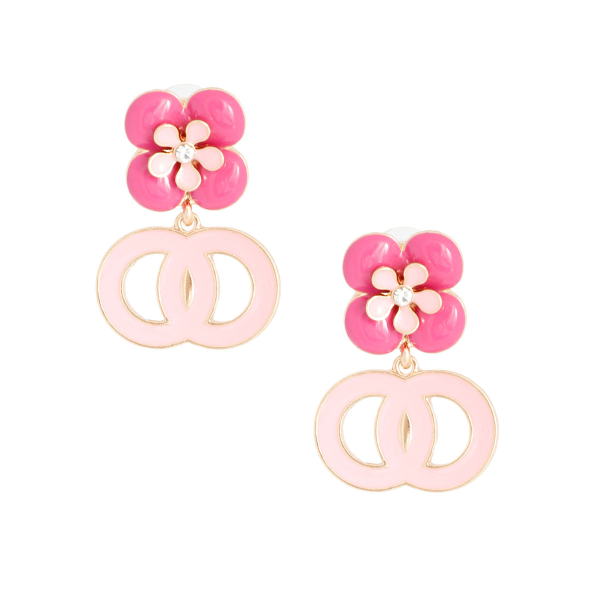 Pink Flower Designer Earrings