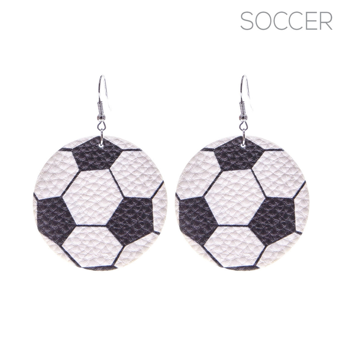 Soccer Vegan Leather Earrings