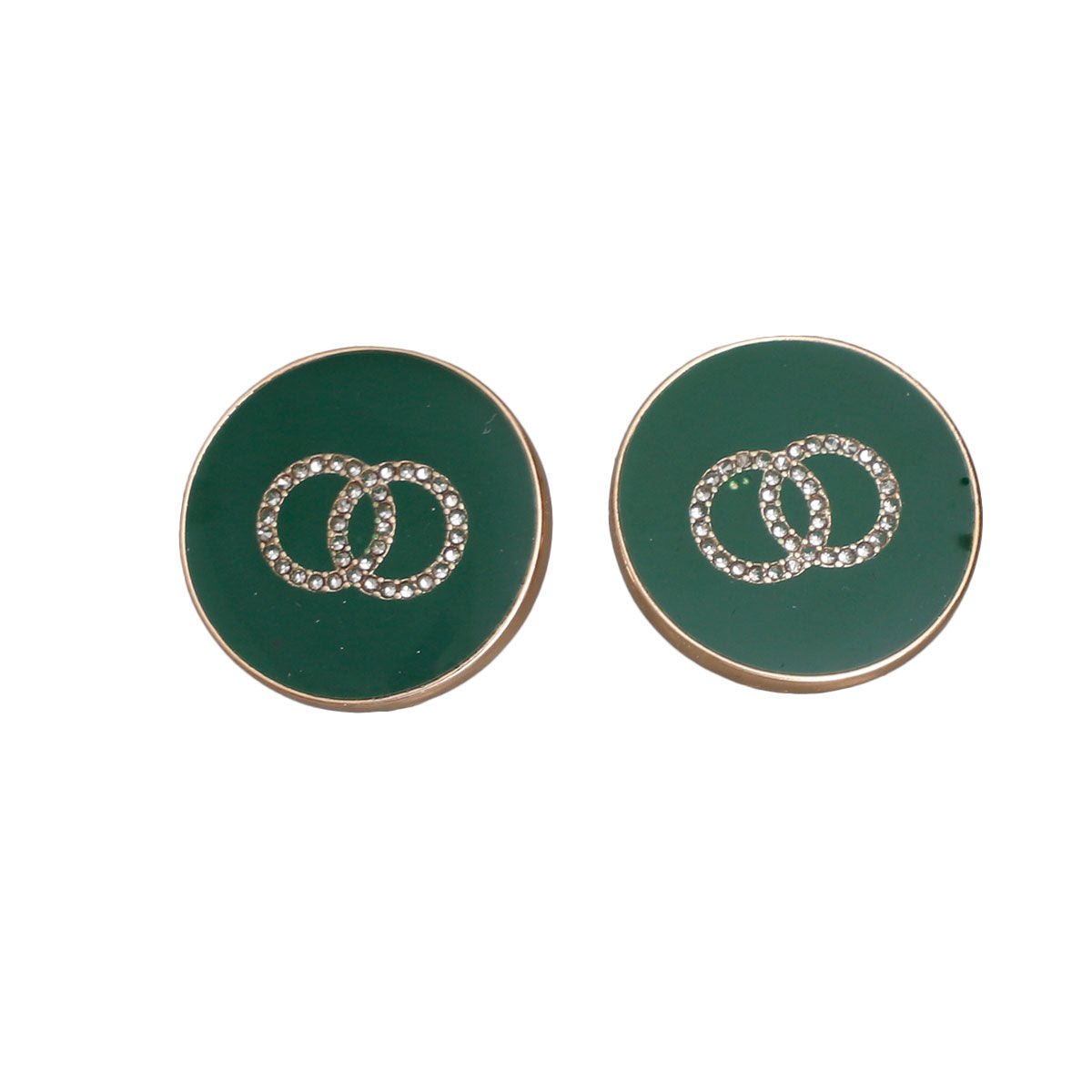 Green and Gold Designer Flat Studs