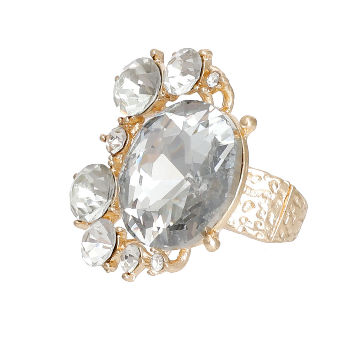 Gold Round Crystals Ring