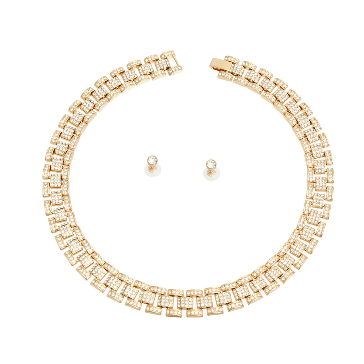 Iced Gold Watch Band Chain Necklace