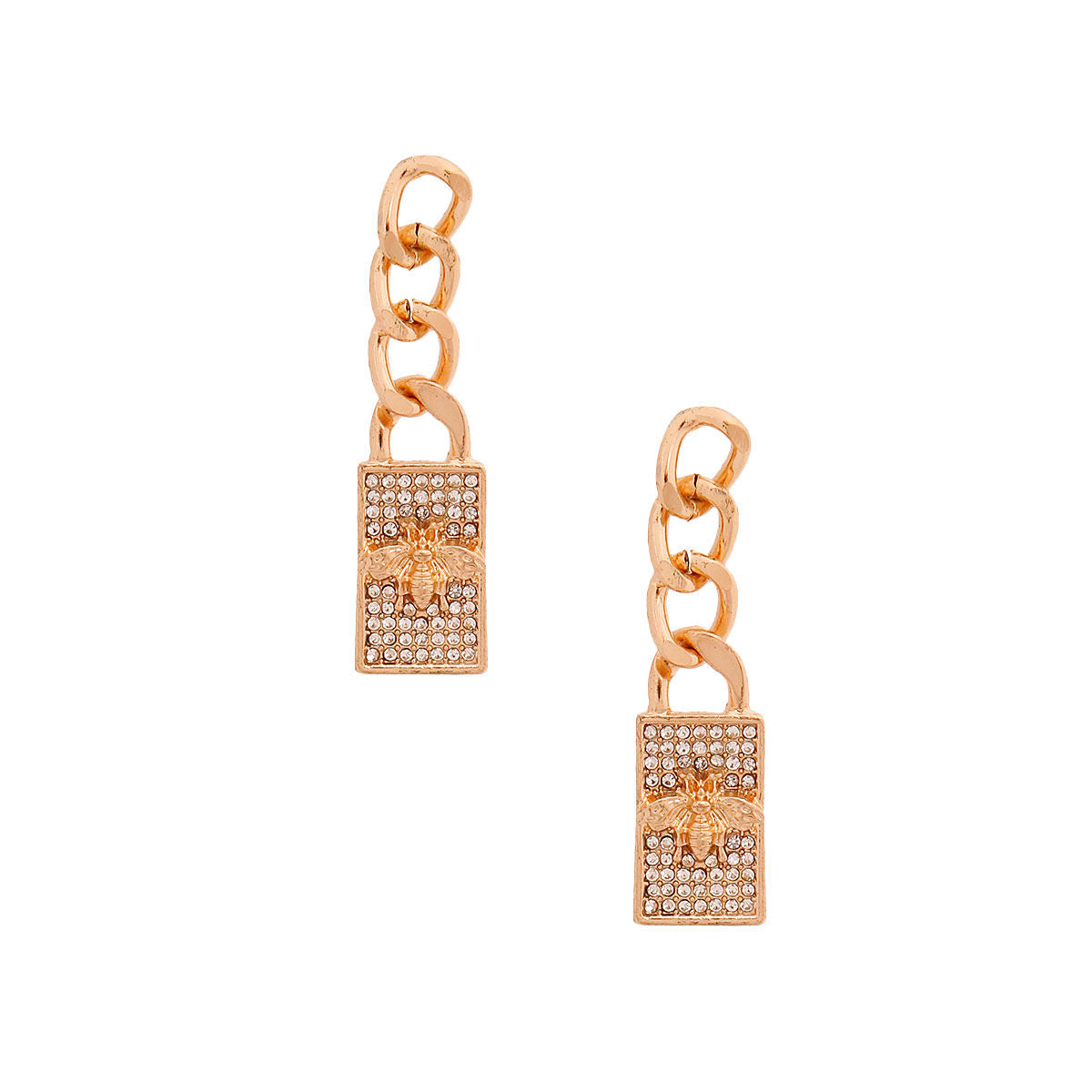 Designer Gold Chain Bee Earrings