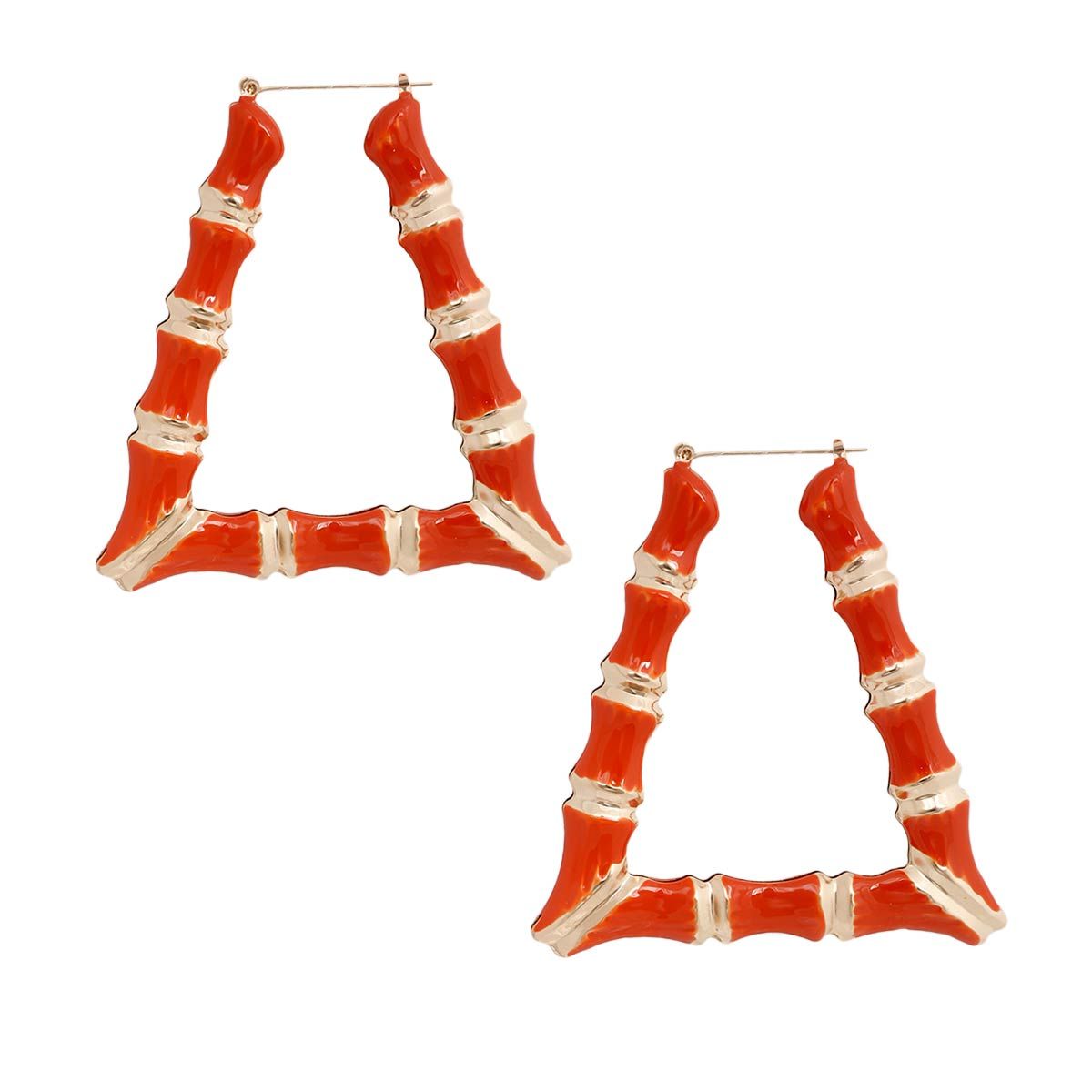 Orange Trapozoid Bamboo Hoops