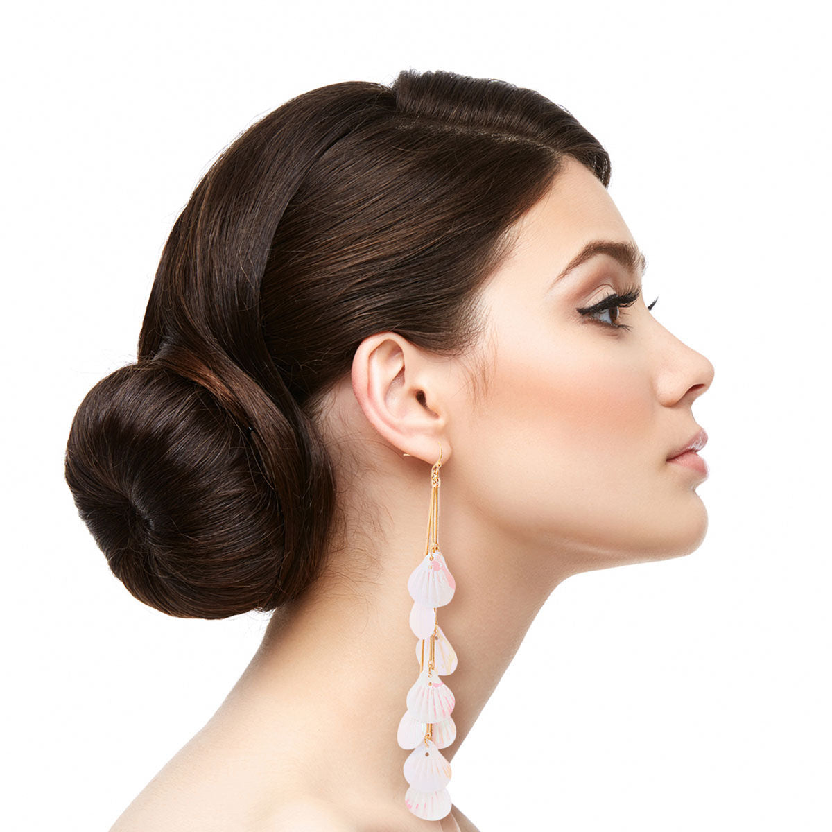 White Irridescent Shell Earrings