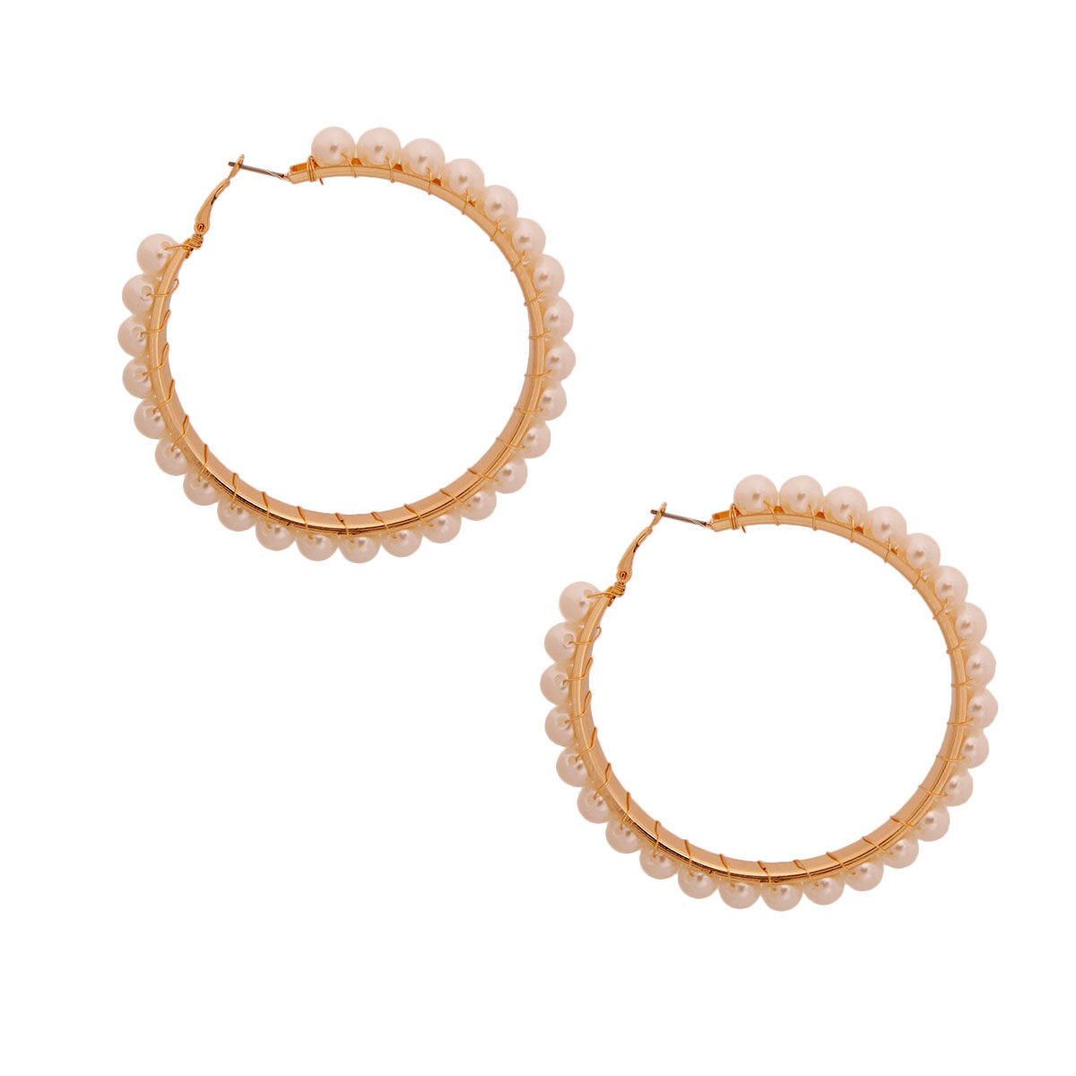 Cream Wire Wrapped 3 Inch Hoops