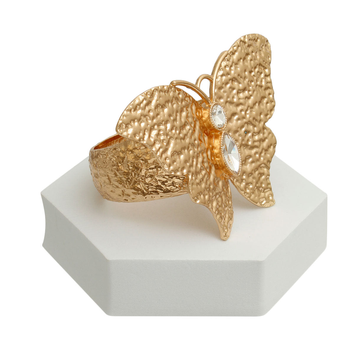 Gold Hammered Butterfly Cuff