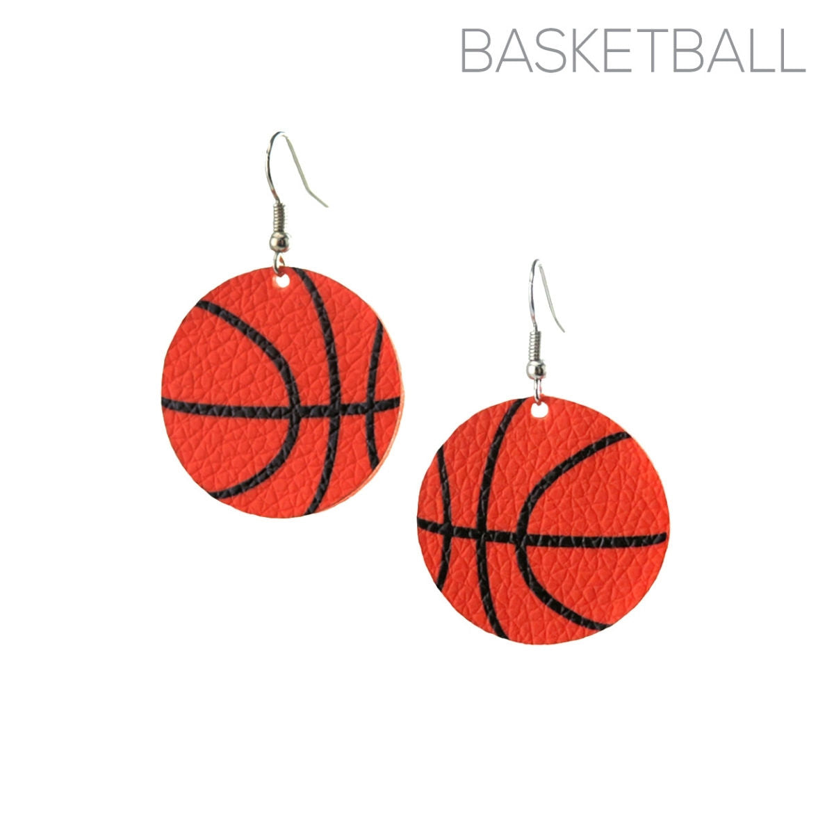 Basketball Vegan Leather Earrings