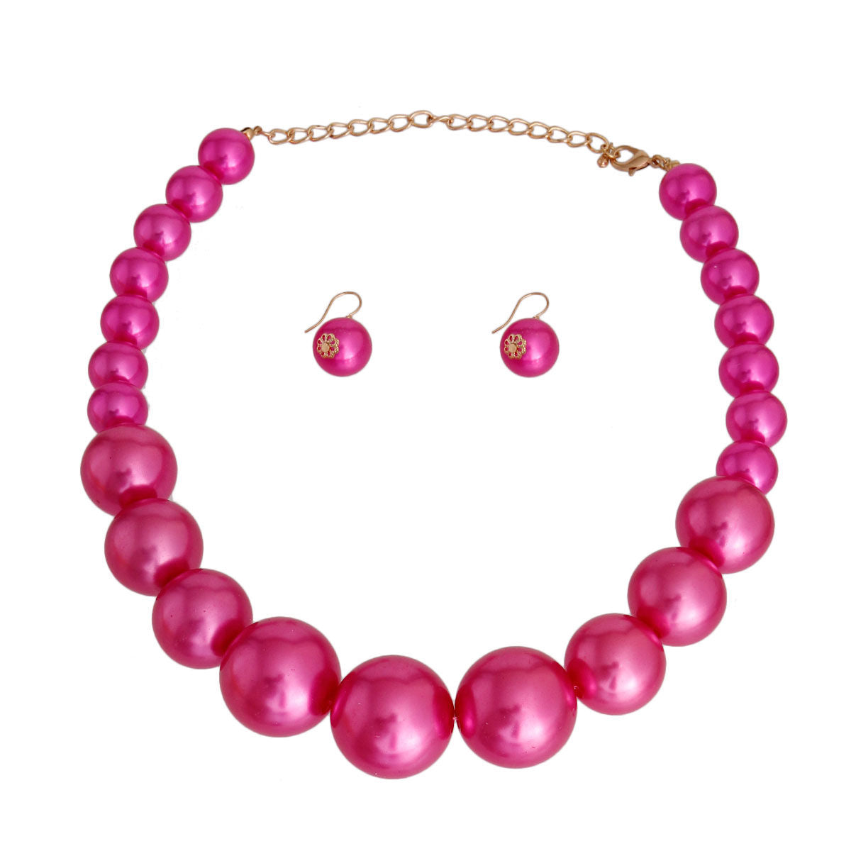 Fuchsia Graduated Bubble Gum Pearls