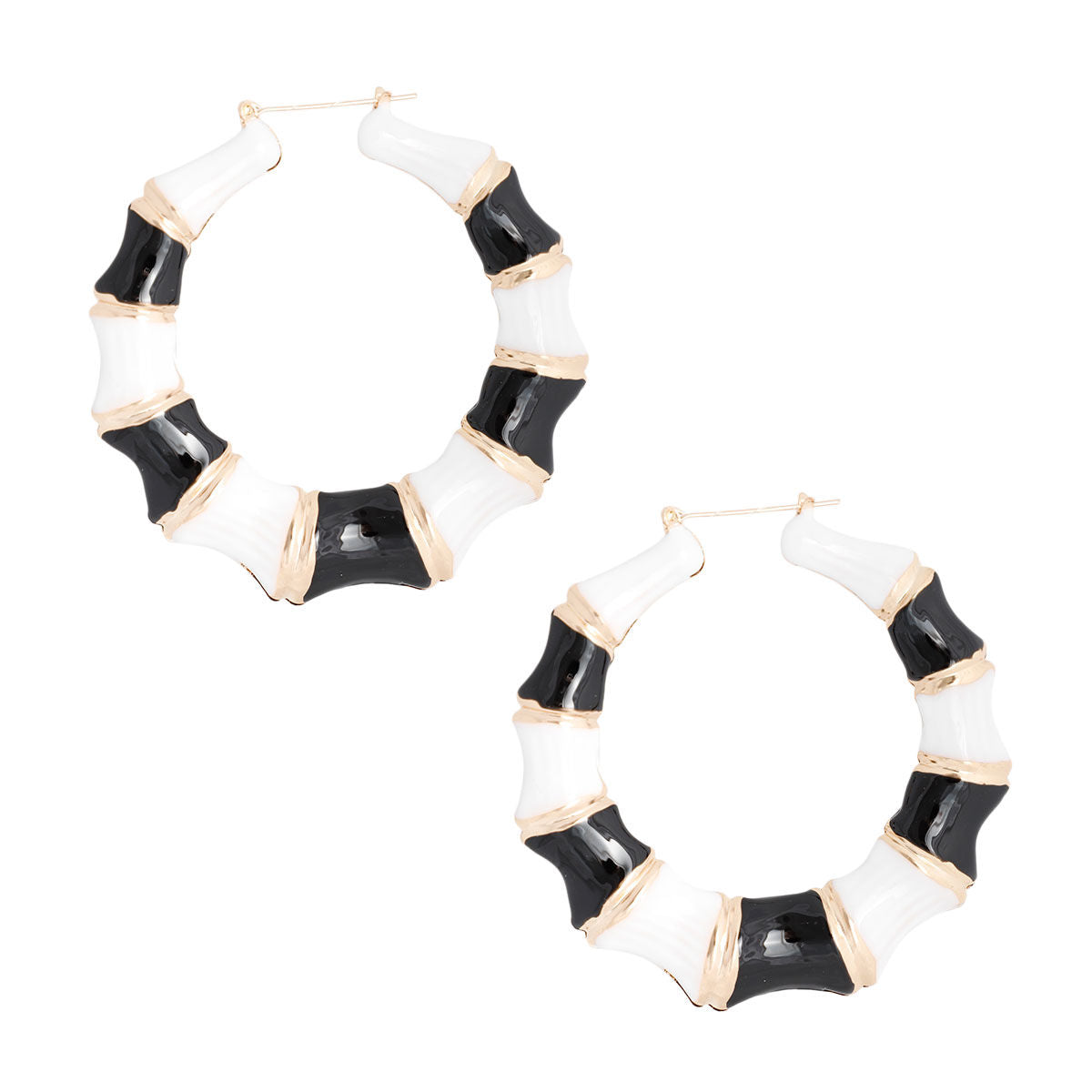 Black and White Color Bamboo Hoops