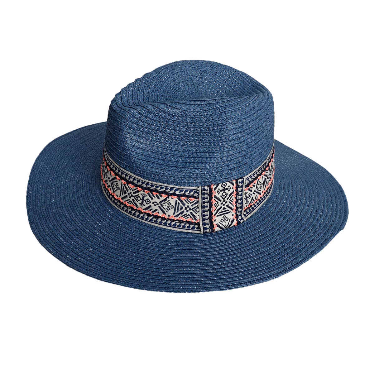 Blue Boho Navy Band Panama Hat