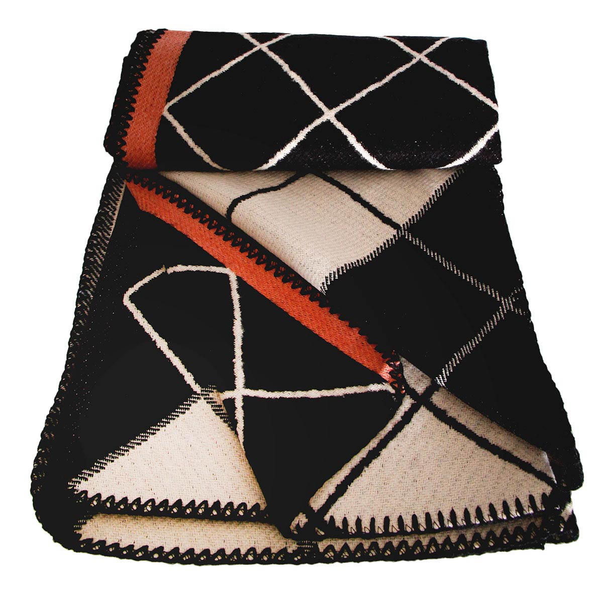 Black and White Plaid Knit Ruana