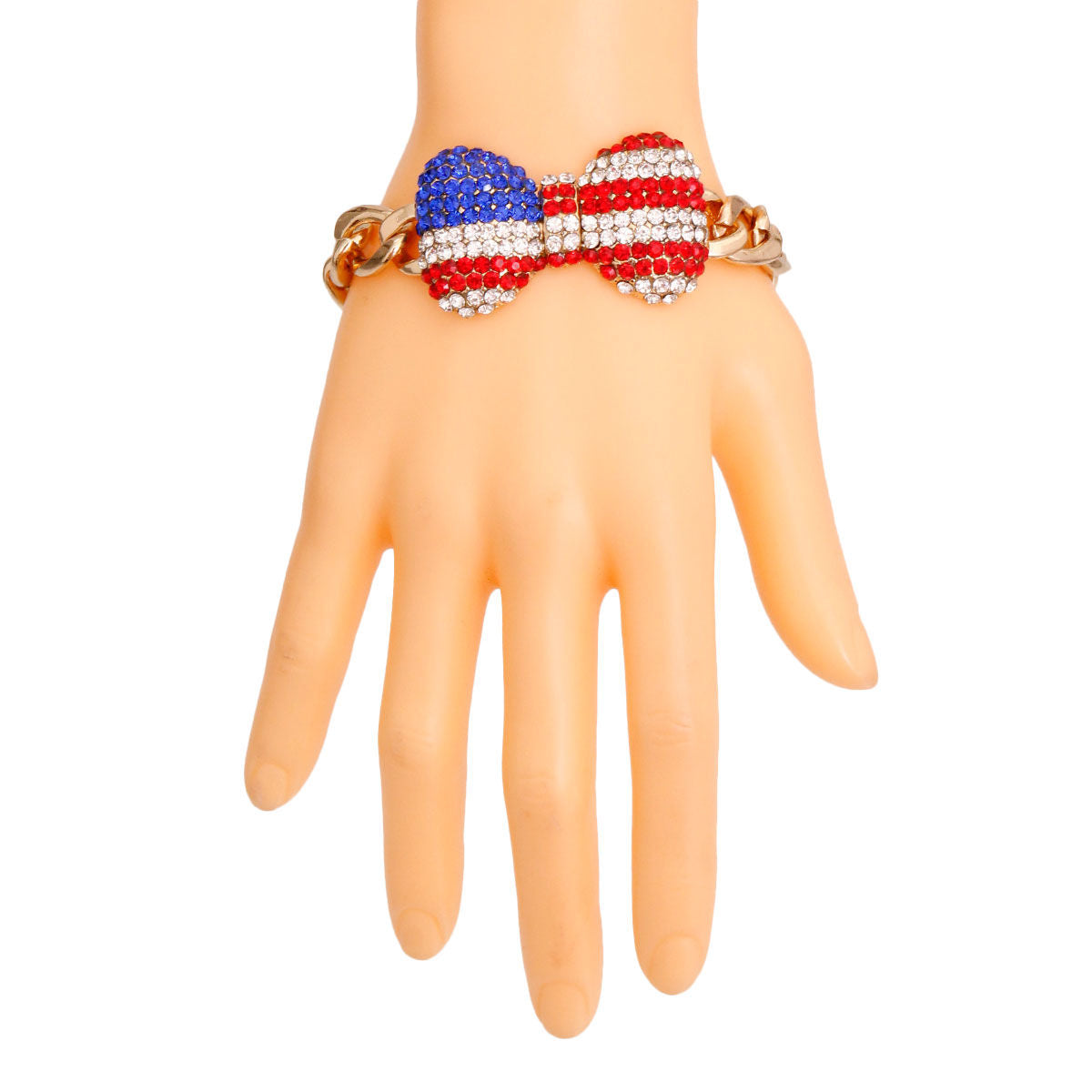 Patriotic Bow Chain Bracelet
