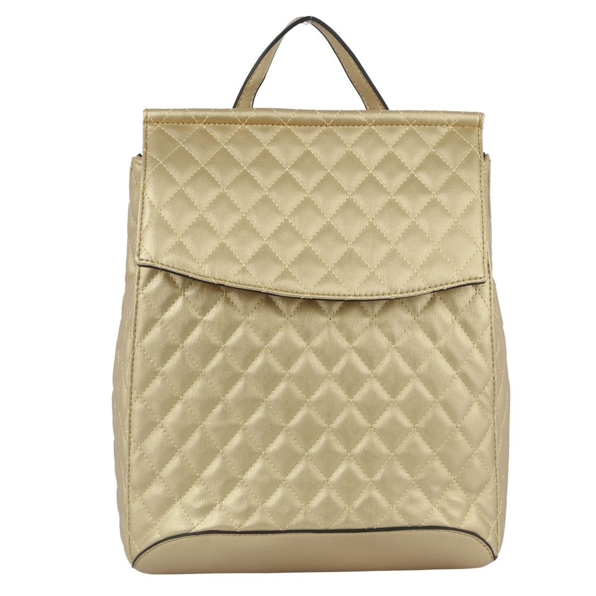 Gold Quilted Convertible Backpack