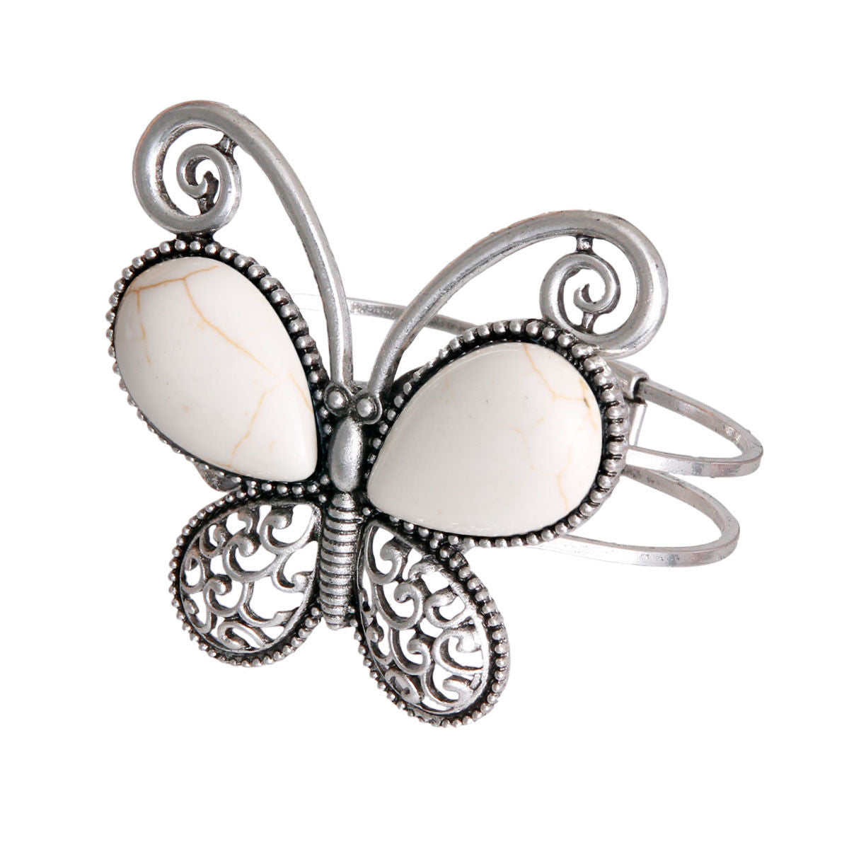 White Butterfly Hinge Cuff