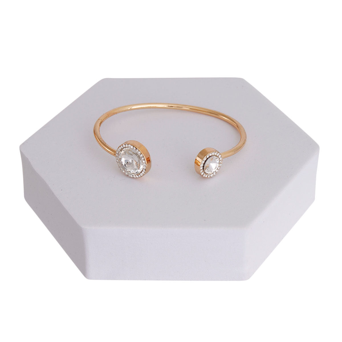 Gold Round Crystal Bangle