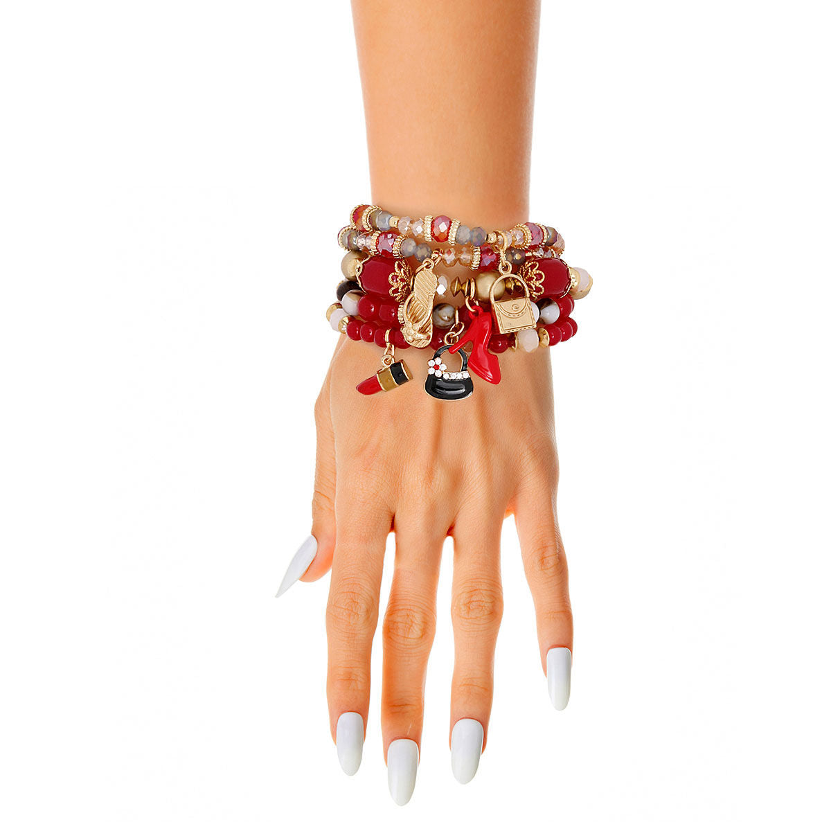 Red Bead Fashion Charm Bracelets