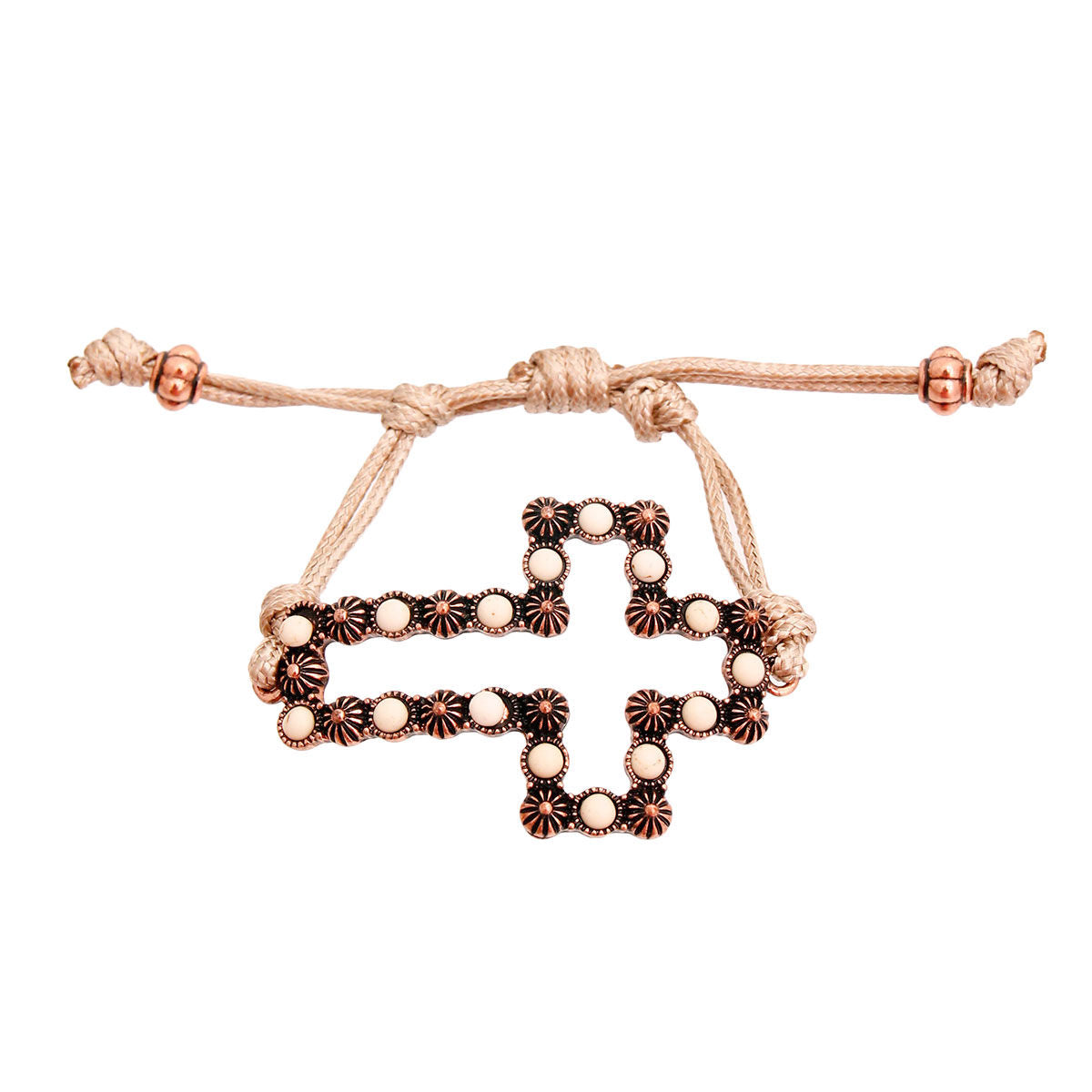 Rose Gold Cross Rope Bracelet