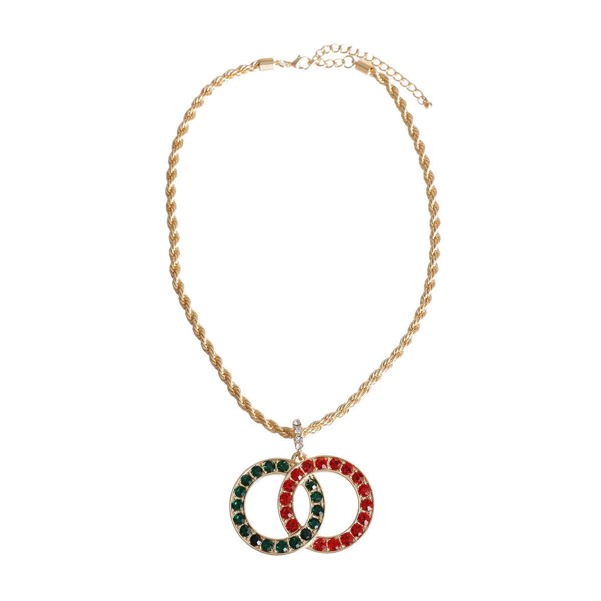 Rope Chain Red and Green Designer Necklace