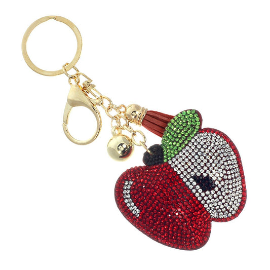 Apple Keychain Bag Charm